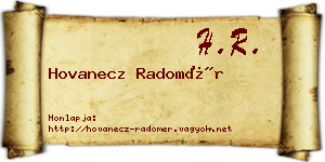 Hovanecz Radomér névjegykártya